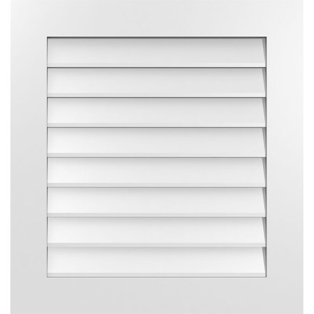 Ekena Millwork Vertical Surface Mount PVC Gable Vent: Non-Functional, w/ 3-1/2"W x 1"P Standard Frame, 28"W x 30"H GVPVE28X3001SN